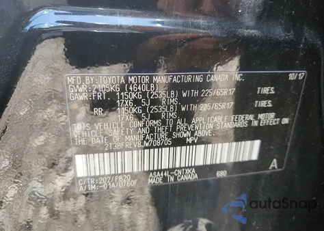 2018 Toyota Rav4 Le from USA, damaged, VIN 2T3BFREV8JW708705